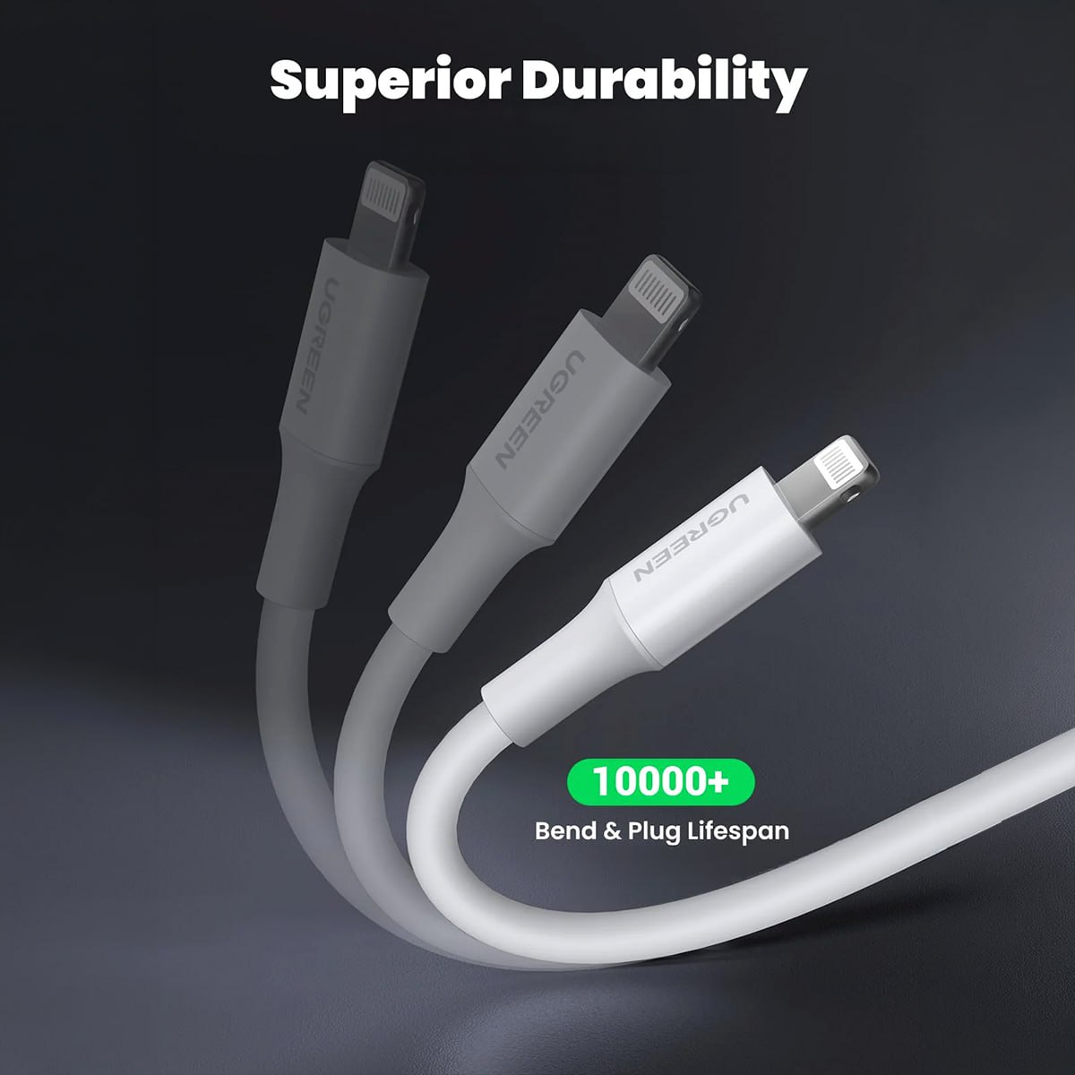 CABLE UGREEN USB-A A LIGHTNING 1 METRO CARGA RÁPIDA DATOS IPHONE SANTOFA ELECTRONICS S2052 - 6
