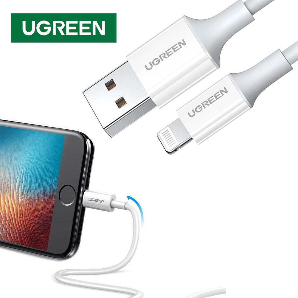 CABLE UGREEN USB-A A LIGHTNING 1 METRO CARGA RÁPIDA DATOS IPHONE SANTOFA ELECTRONICS S2052 - 8