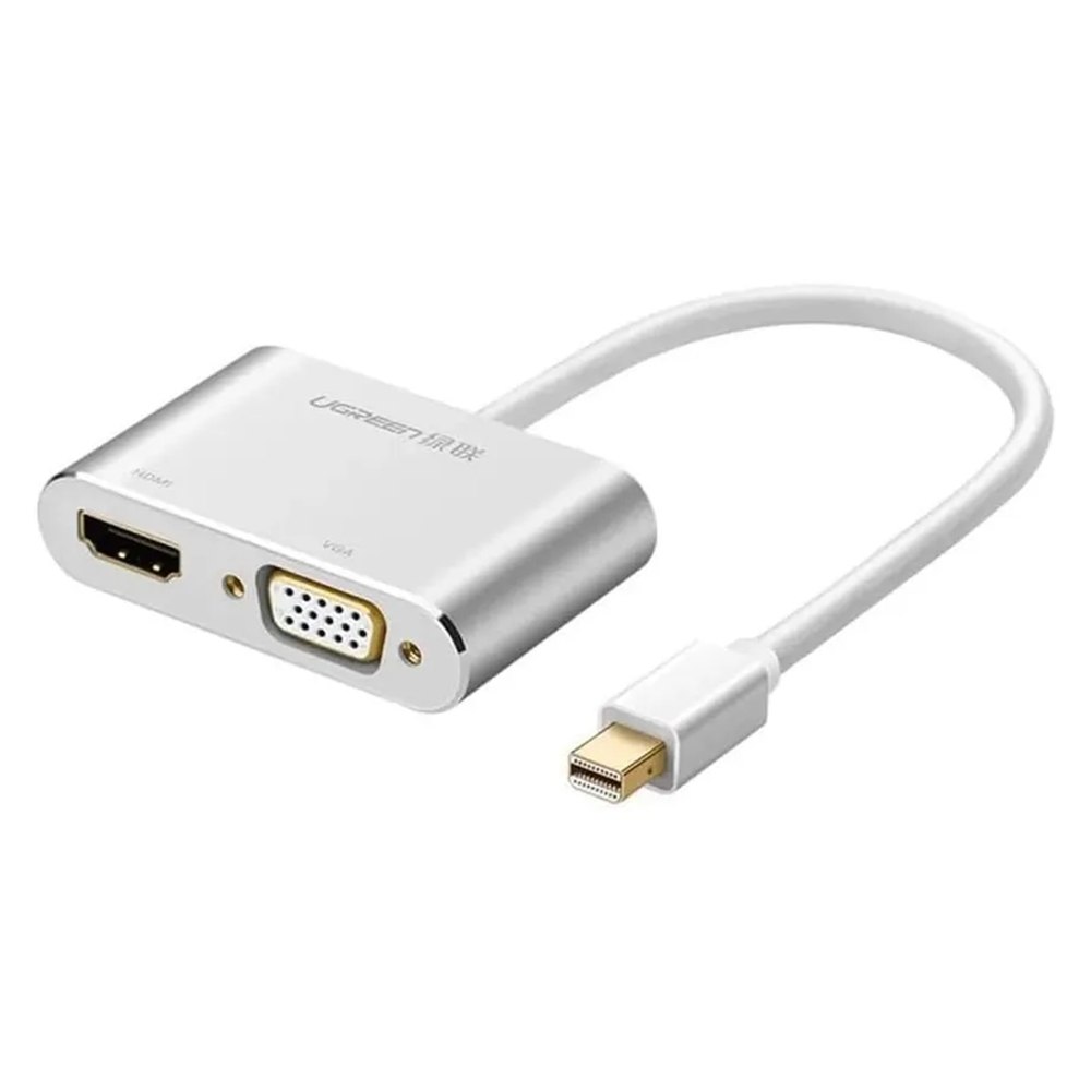 ADAPTADOR UGREEN MINI DISPLAYPORT A HDMI + VGA 4K CONVERSOR DE VIDEO 2 EN 1 SANTOFA ELECTRONICS S2054 - 1