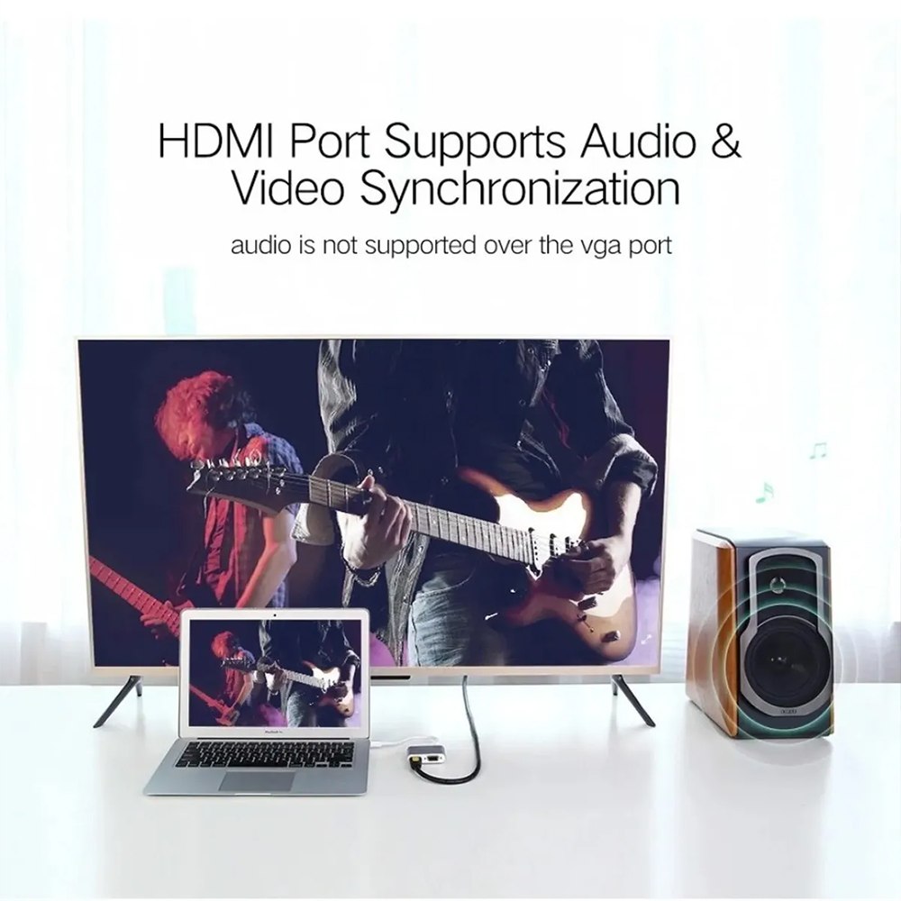 ADAPTADOR UGREEN MINI DISPLAYPORT A HDMI + VGA 4K CONVERSOR DE VIDEO 2 EN 1 SANTOFA ELECTRONICS S2054 - 6