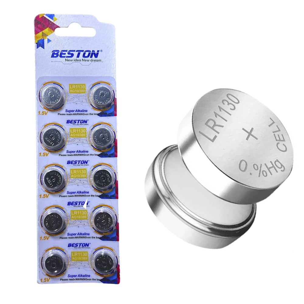 CAJA X 20 BLÍSTERS X 10 BATERIAS LR1130 BESTON AG10 / 389A 1.5V PILAS BOTON SANTOFA ELECTRONICS  S2055 - 1