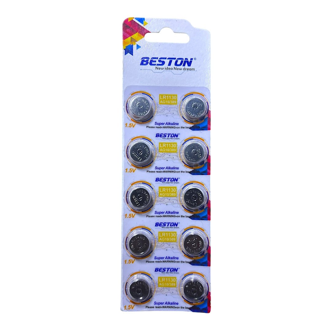 CAJA X 20 BLÍSTERS X 10 BATERIAS LR1130 BESTON AG10 / 389A 1.5V PILAS BOTON SANTOFA ELECTRONICS  S2055 - 7