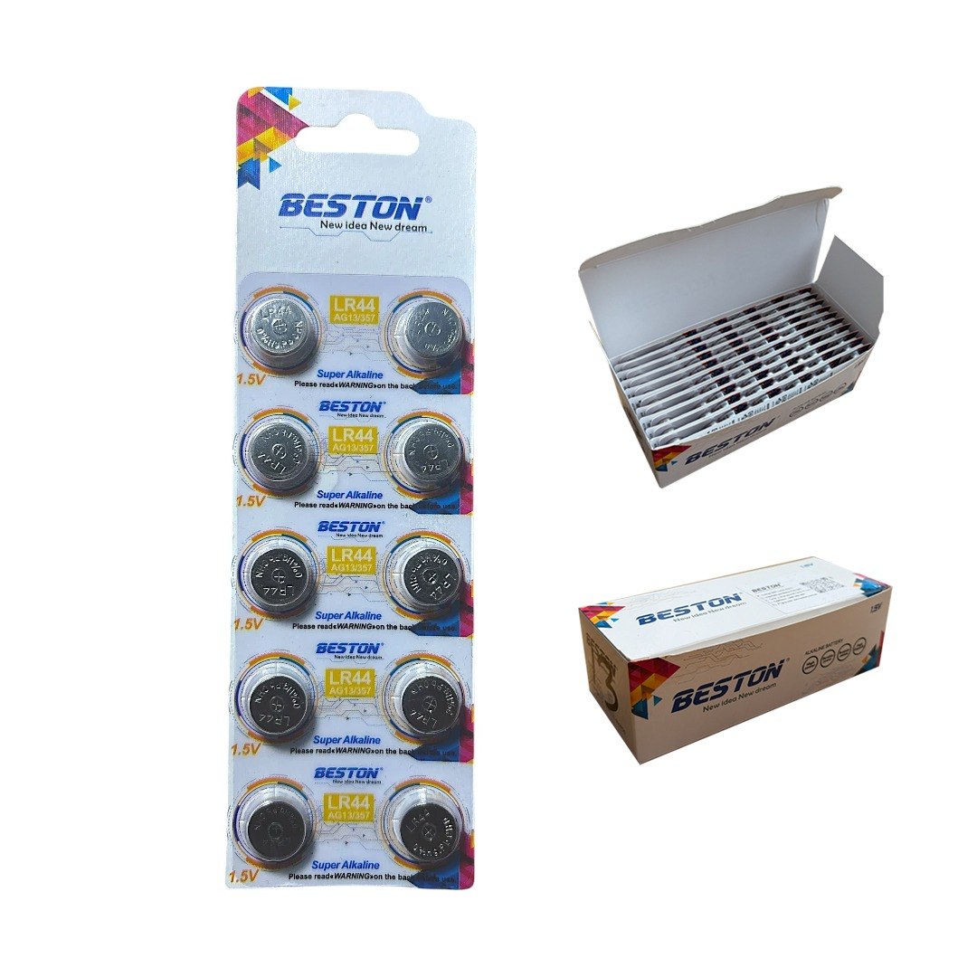 CAJA X 20 BLÍSTERS X 10 BATERIAS LR44 BESTON AG13 / 357 1.5V PILAS BOTON SANTOFA ELECTRONICS S2056 - 4