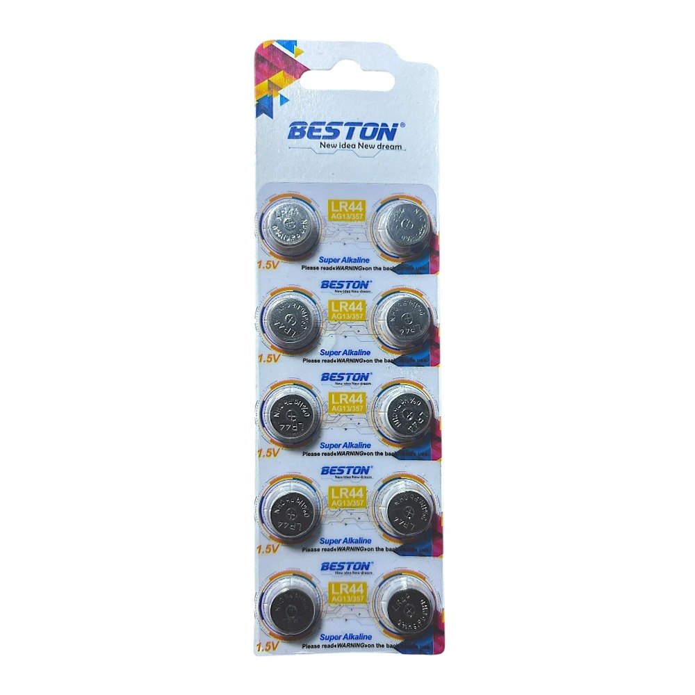 CAJA X 20 BLÍSTERS X 10 BATERIAS LR44 BESTON AG13 / 357 1.5V PILAS BOTON SANTOFA ELECTRONICS S2056 - 5