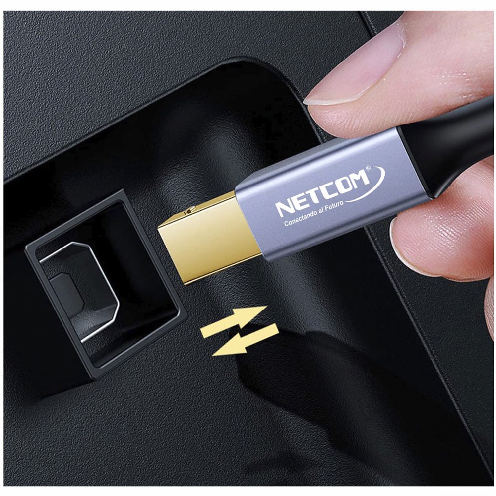 CABLE USB 2.0 PARA IMPRESORA 3 METROS NETCOM 480MBPS USB A A USB B SANTOFA ELECTRONICS S2057 - 2