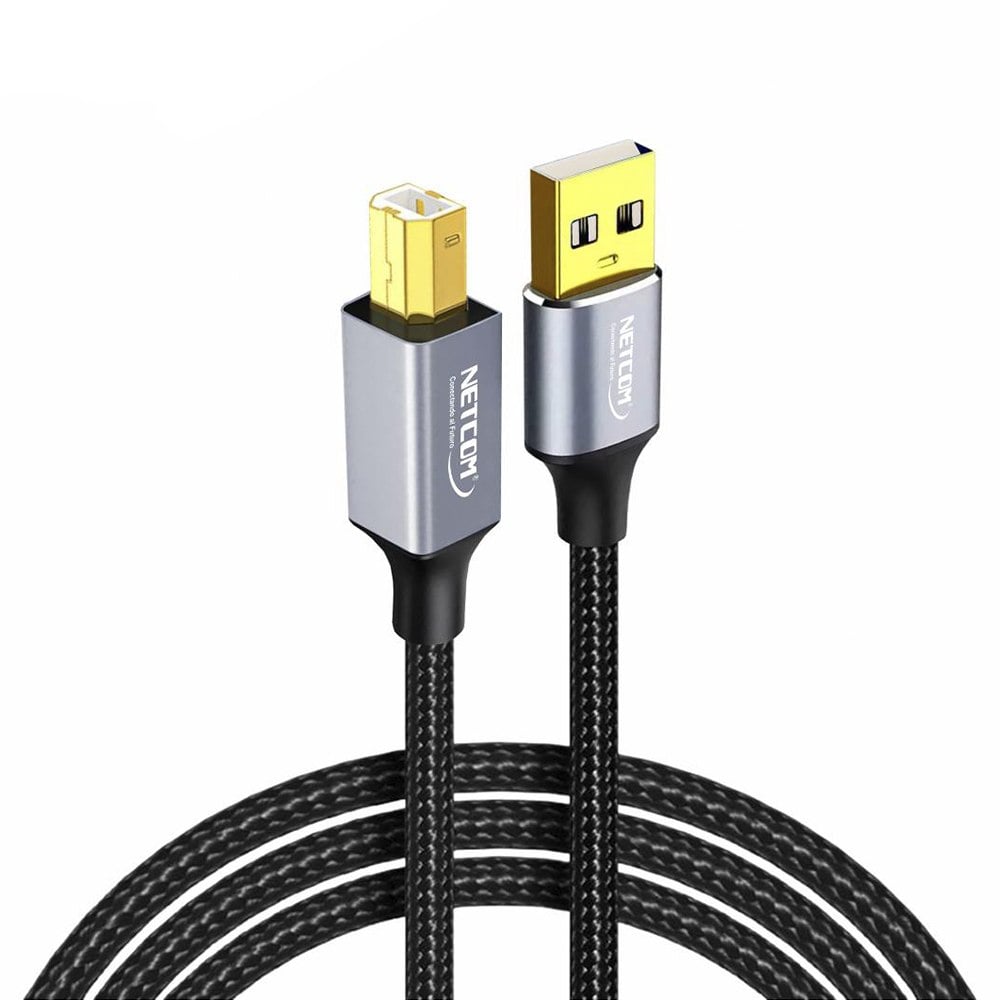 CABLE USB 2.0 PARA IMPRESORA 3 METROS NETCOM 480MBPS USB A A USB B SANTOFA ELECTRONICS S2057 - 4
