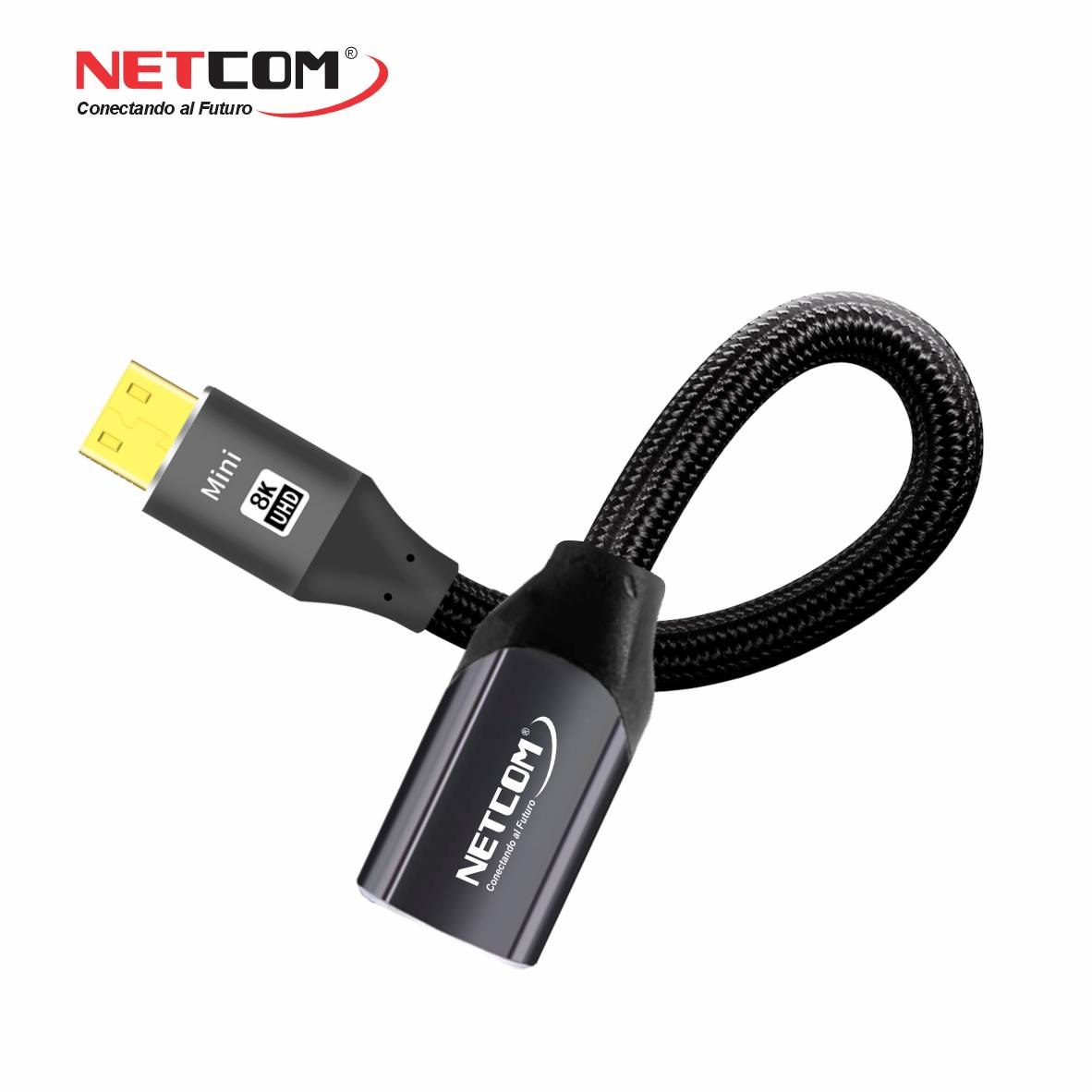 CABLE ADAPTADOR CONVERTIDOR MICRO HDMI A HDMI HEMBRA 8K 60HZ NETCOM 4K 120HZ ALTA VELOCIDAD 48GBPS SANTOFA ELECTRONICS S2059 - 9
