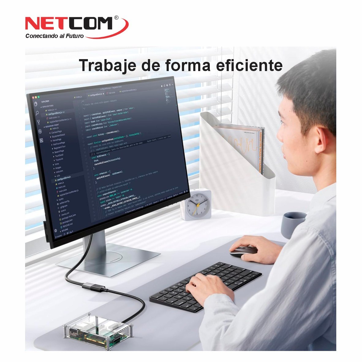 CABLE ADAPTADOR CONVERTIDOR MINI HDMI A HDMI HEMBRA 8K 60HZ NETCOM 4K 120HZ ALTA VELOCIDAD 48GBPS SANTOFA ELECTRONICS S2060 - 3
