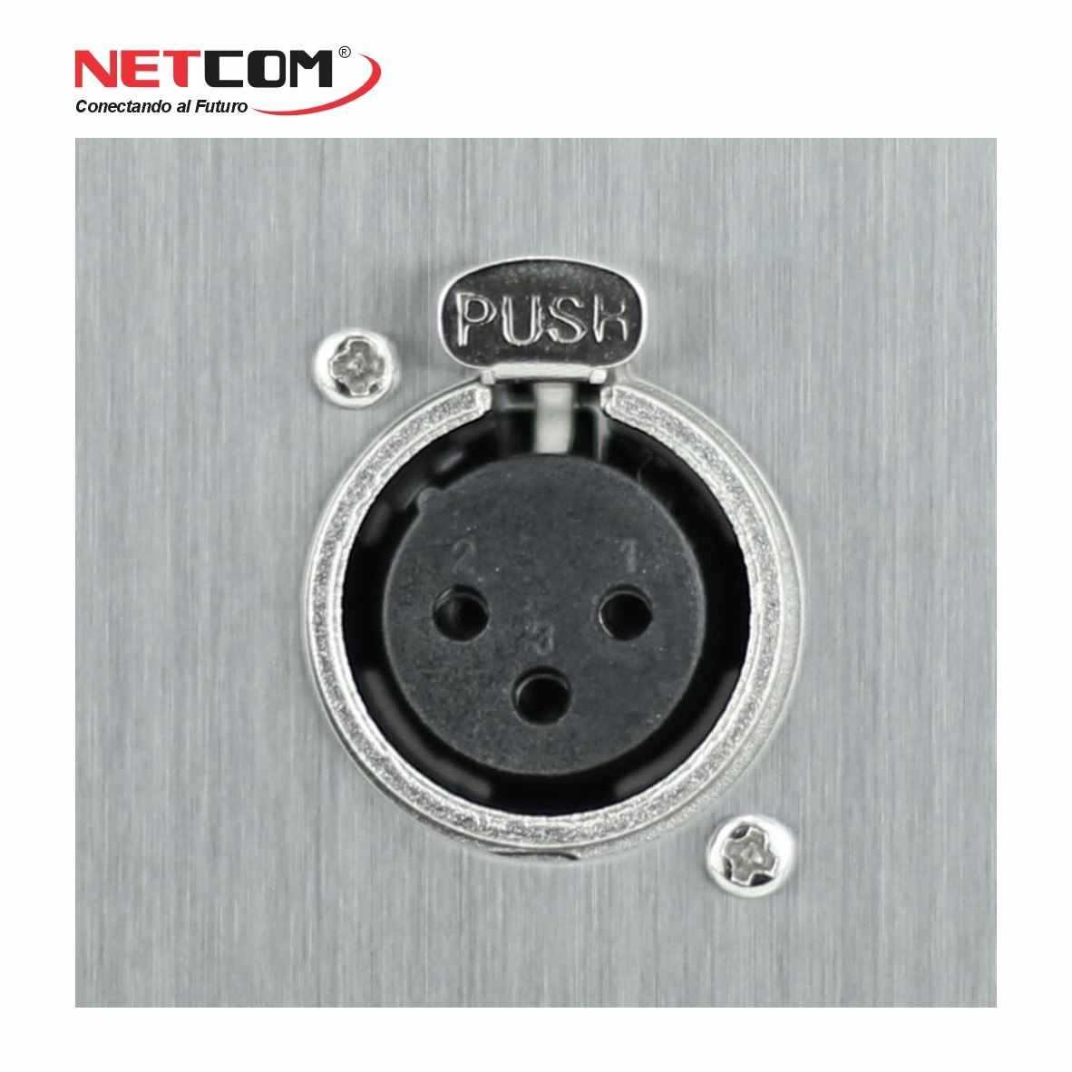 PLACA DE PARED DOBLE CON 2 CONECTORES XLR HEMBRA DE 3 PINES NETCOM FACEPLATE PARA AUDIO PROFESIONAL SANTOFA ELECTRONICS S2062 - 5