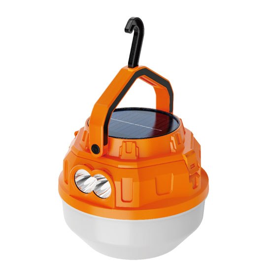 FOCO LINTERNA LED RECARGABLE SOLAR Y USB 100W CAMPING EMERGENCIA NARANJA SANTOFA ELECTRONICS S2067 - 1