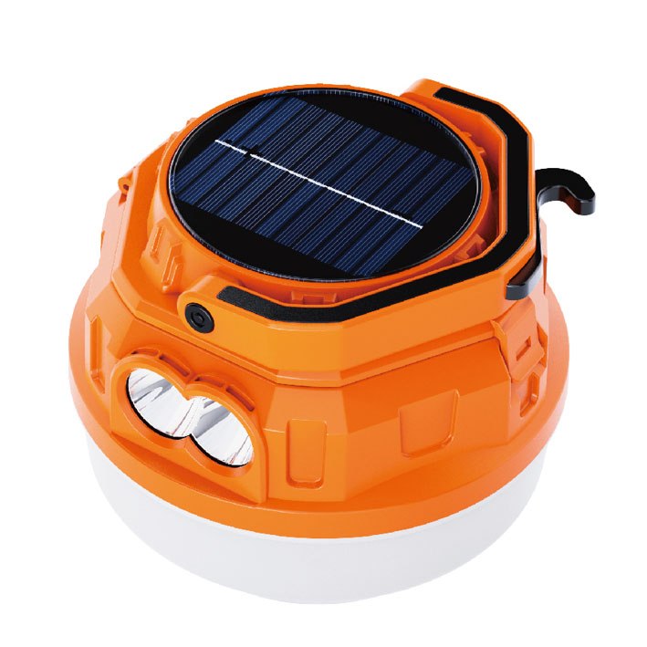 FOCO LINTERNA LED RECARGABLE SOLAR Y USB 100W CAMPING EMERGENCIA NARANJA SANTOFA ELECTRONICS S2067 - 2