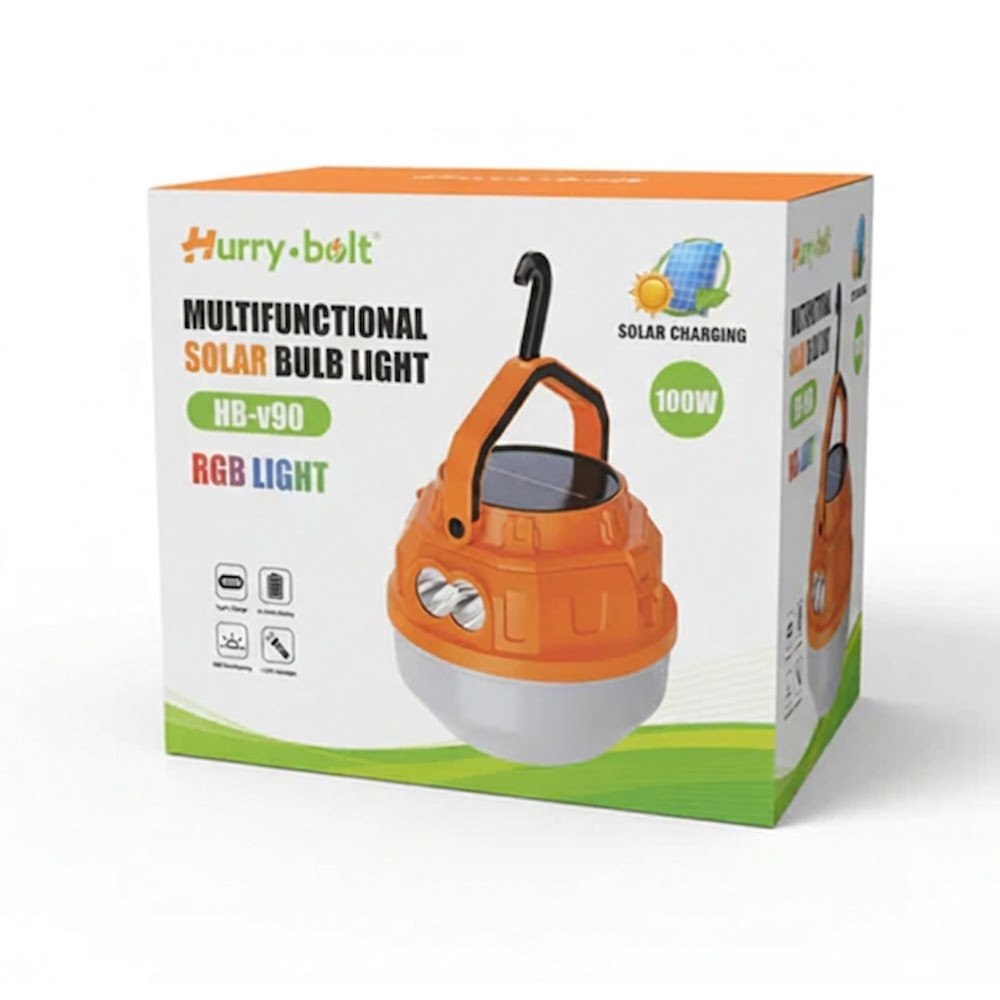 FOCO LINTERNA LED RECARGABLE SOLAR Y USB 100W CAMPING EMERGENCIA NARANJA SANTOFA ELECTRONICS S2067 - 6