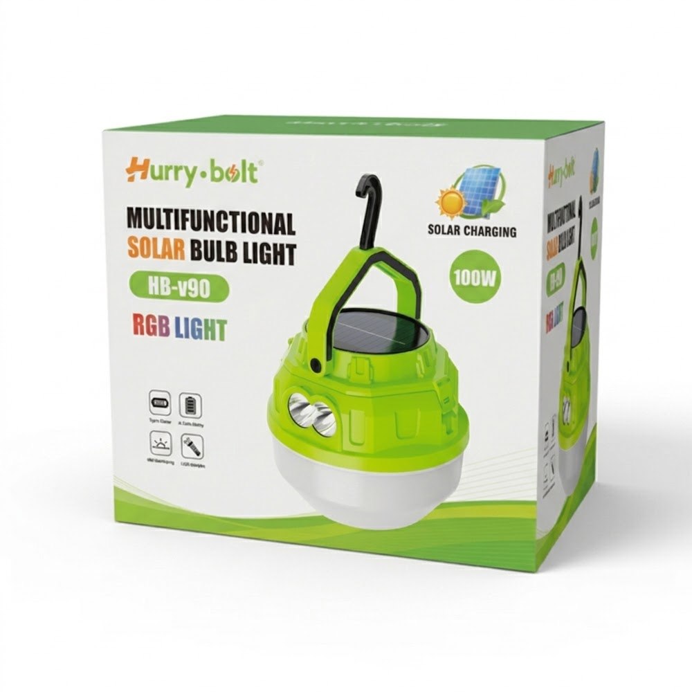 FOCO LINTERNA LED RECARGABLE SOLAR Y USB 100W PARA CAMPING Y EMERGENCIAS VERDE SANTOFA ELECTRONICS S1815 - 3