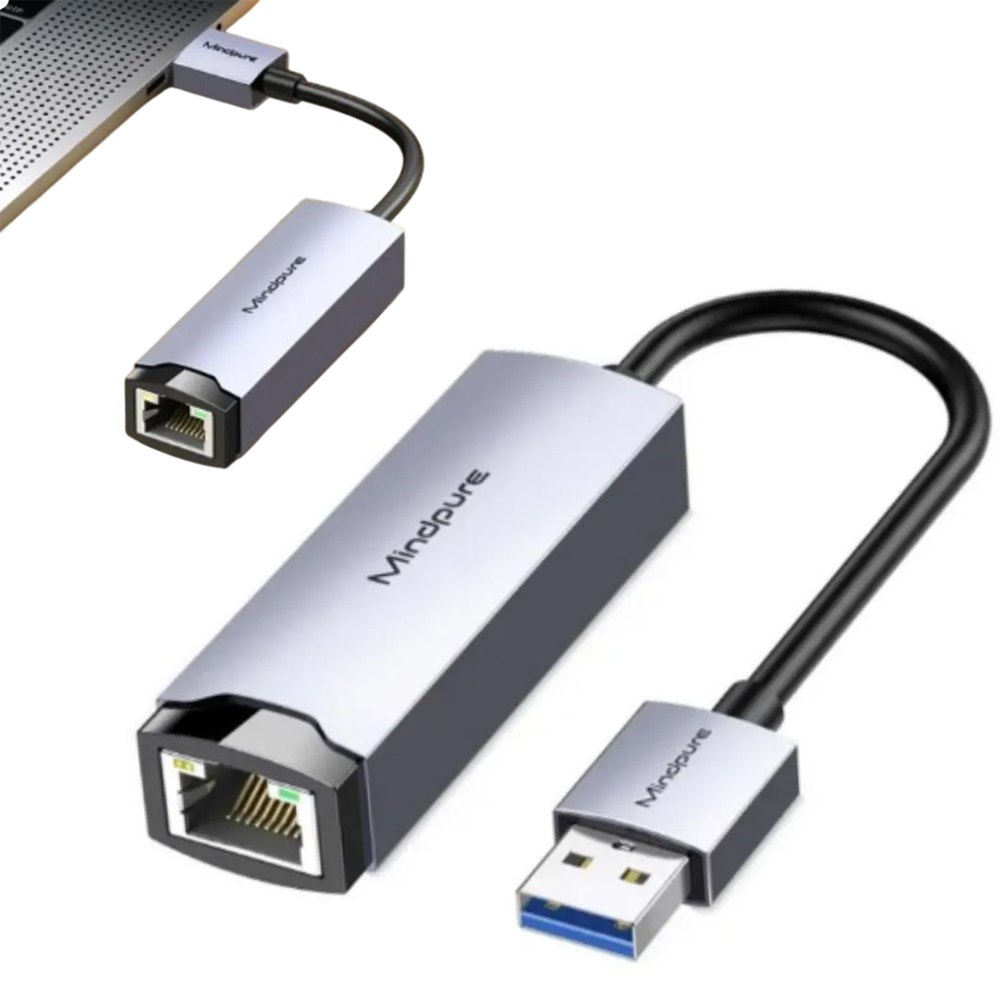 ADAPTADOR DE RED ETHERNET USB 3.0 A RJ45 GIGABIT 1000MBPS MINDPURE  SANTOFA ELECTRONICS S2069 - 3