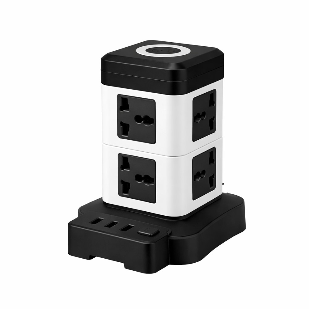 EXTENSIÓN TORRE MULTICONTACTO 8 ENCHUFES Y 3 PUERTOS USB 2500W S2072 SANTOFA ELECTRONICS - 1