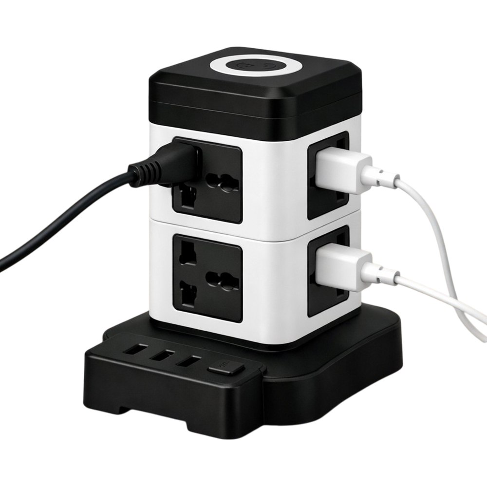 EXTENSIÓN TORRE MULTICONTACTO 8 ENCHUFES Y 3 PUERTOS USB 2500W S2072 SANTOFA ELECTRONICS - 3