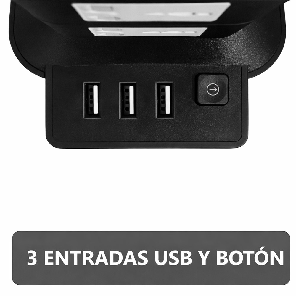 EXTENSIÓN TORRE MULTICONTACTO 8 ENCHUFES Y 3 PUERTOS USB 2500W S2072 SANTOFA ELECTRONICS - 6