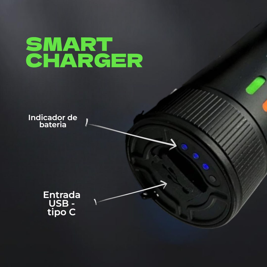 LINTERNA TÁCTICA MILITAR DE ALUMINIO RECARGABLE USB-C 3600MAH CON ZOOM SANTOFA ELECTRONICS S2074 - 5