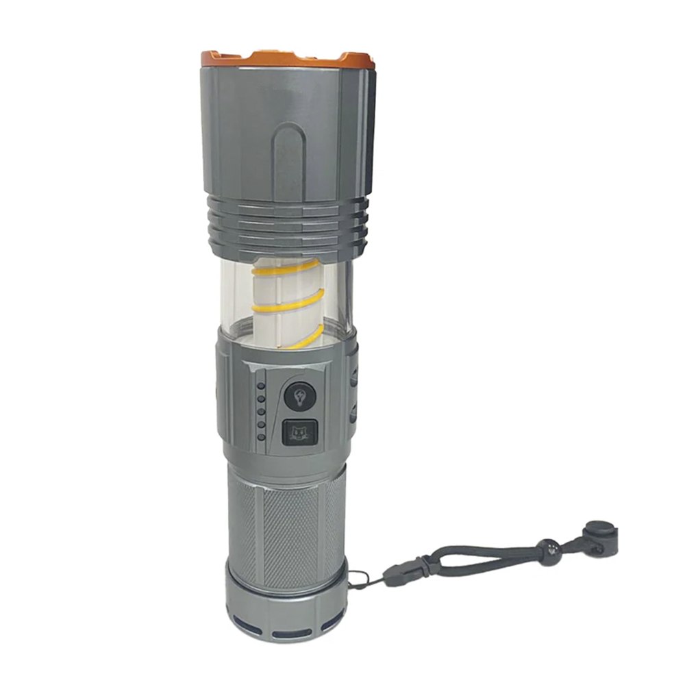LINTERNA TÁCTICA MULTIFUNCIÓN 2 EN 1 CON LÁMPARA Y POWER BANK 7200MAH SANTOFA ELECTRONICS S2075 - 1