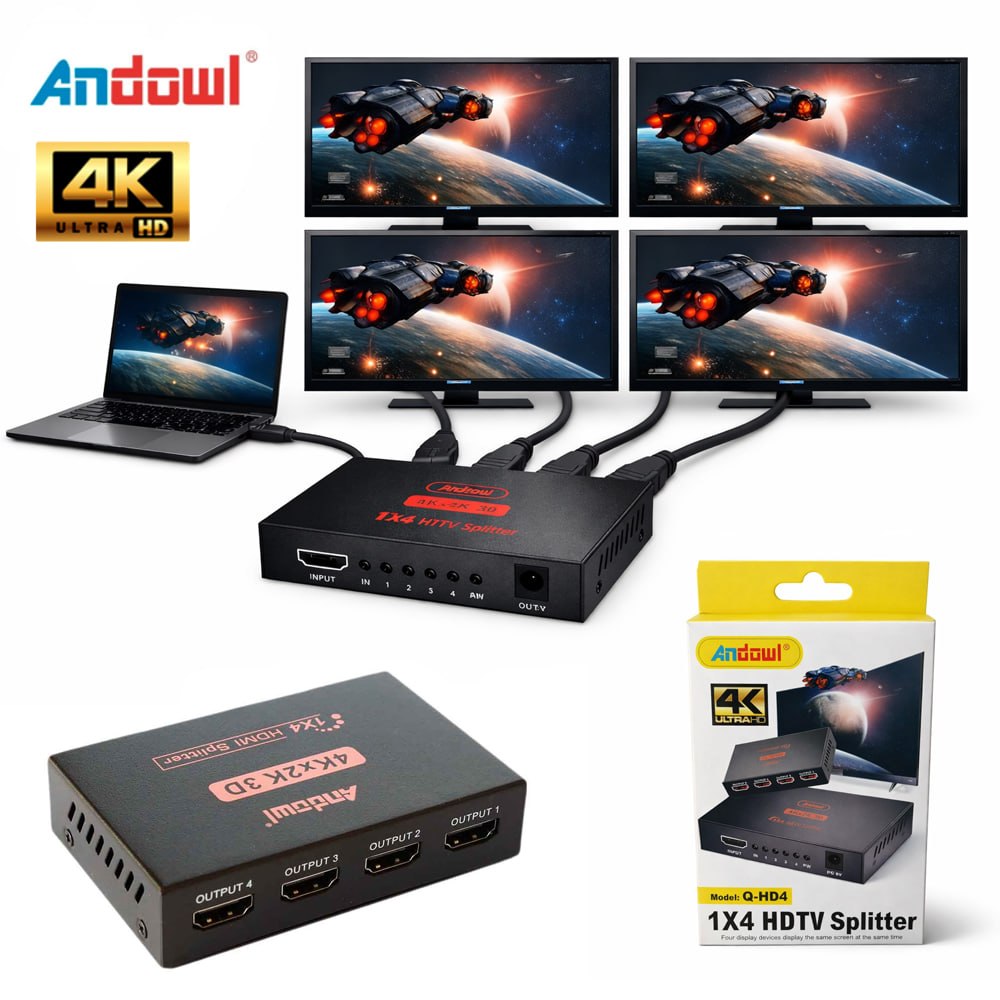SPLITTER DIVISOR HDMI 1X4 ULTRA HD 4K 30HZ 3D ANDOWL SANTOFA ELECTRONICS S2078 - 3