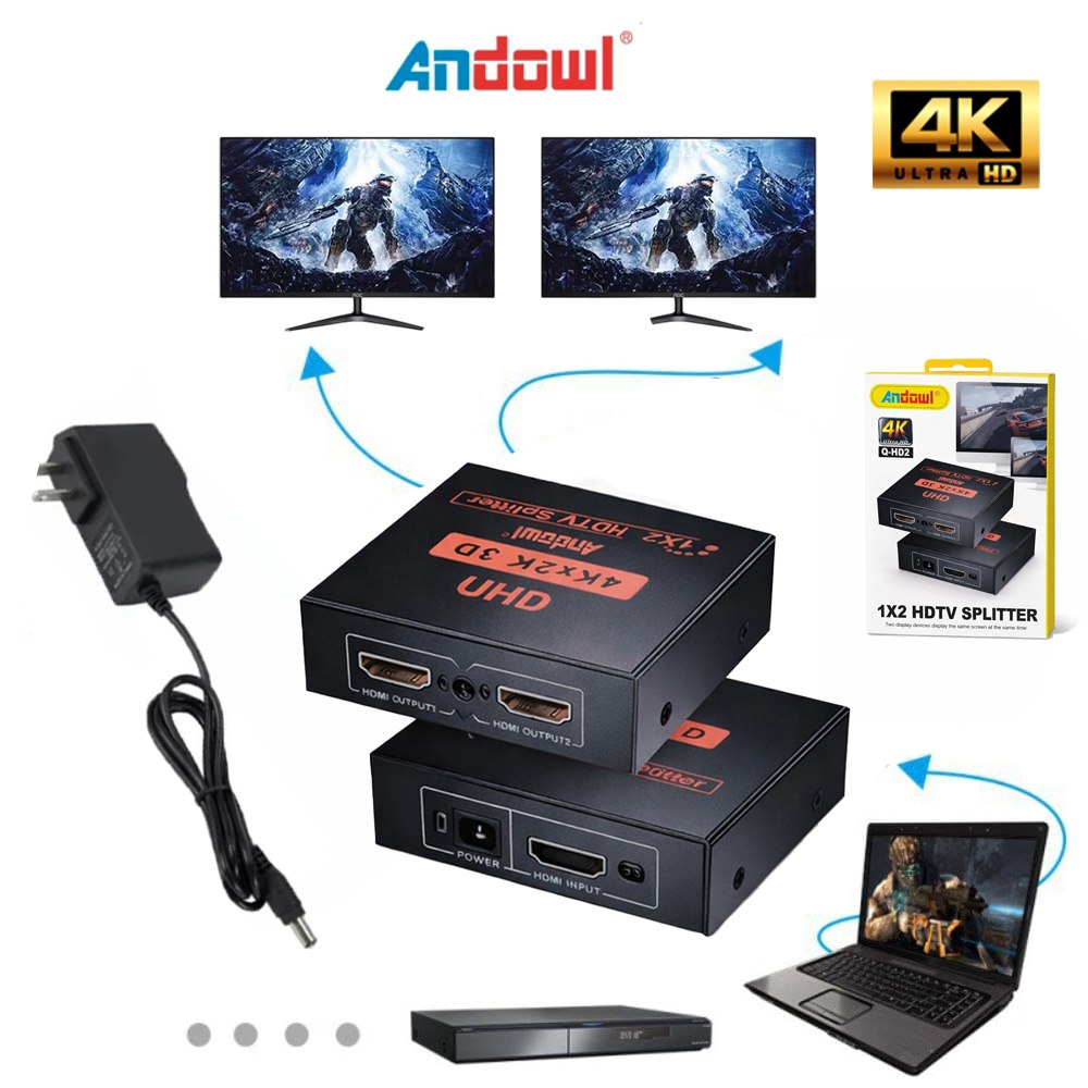 SPLITTER DIVISOR HDMI 1X2 ULTRA HD 4K 3D ANDOWL SANTOFA ELECTRONICS S2079 - 4