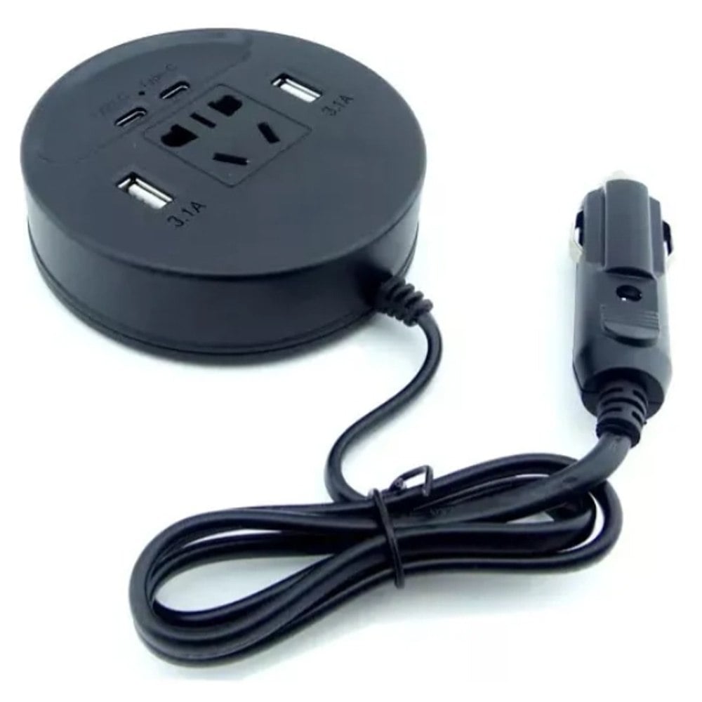 INVERSOR DE CORRIENTE PARA AUTO 150W 12V A 220V CON USB Y TIPO-C SANTOFA ELECTRONICS S2080 - 2