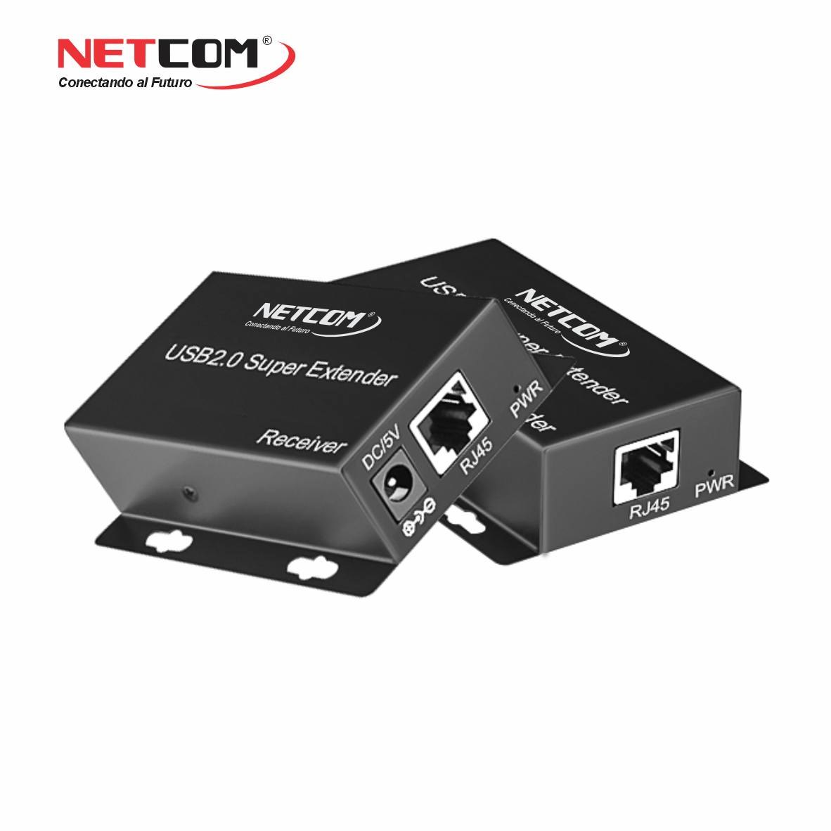 KIT EXTENSOR USB 2.0 DE 4 PUERTOS POR CABLE DE RED RJ45 HASTA 60 METROS NETCOM SANTOFA LECTRONICS S2081 - 5