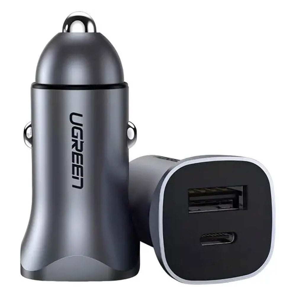 MINI CARGADOR DE AUTO UGREEN 30W CARGA RÁPIDA USB-C Y USB-A SANTOFA ELECTRONICS S2083 - 1