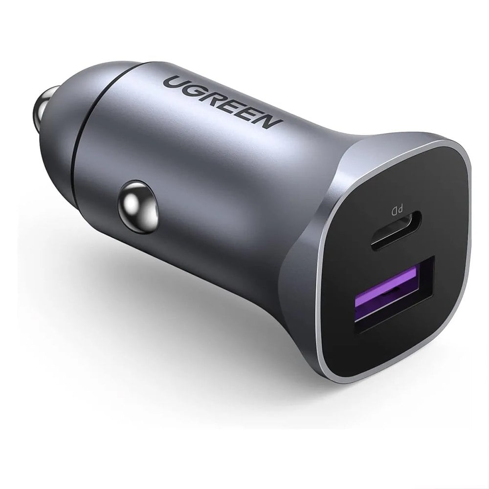 MINI CARGADOR DE AUTO UGREEN 30W CARGA RÁPIDA USB-C Y USB-A SANTOFA ELECTRONICS S2083 - 2