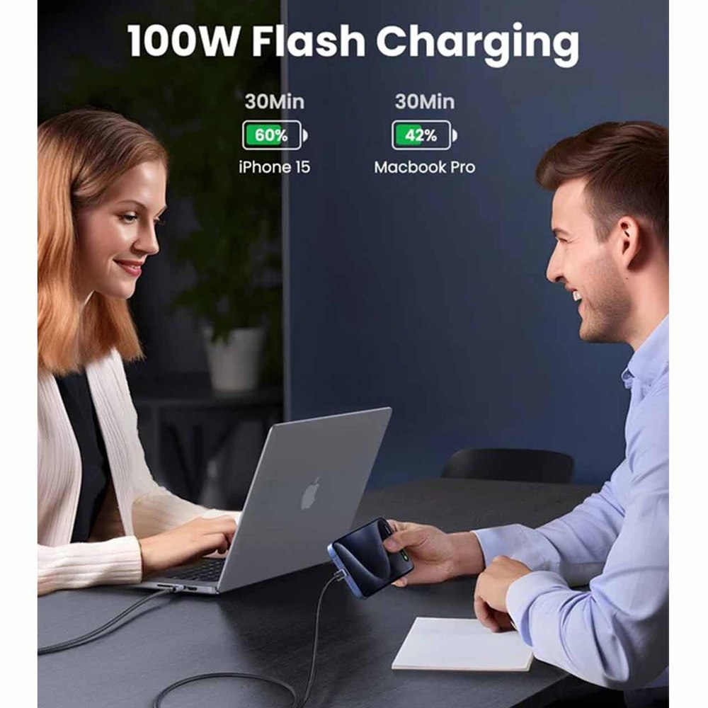 CABLE USB-C A USB-C UGREEN 100W CARGA RÁPIDA PD 3.1 2 METROS SANTOFA ELECTRONICS S1247 - 5