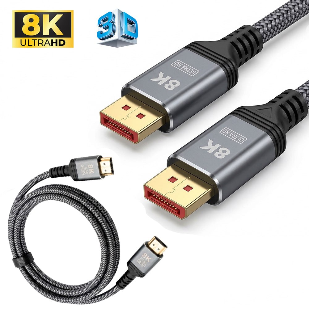 CABLE DISPLAYPORT A DISPLAYPORT 8K ULTRA HD PREMIUM TRENZADO 2 METROS SANTOFA ELECTRONICS S2085 - 2