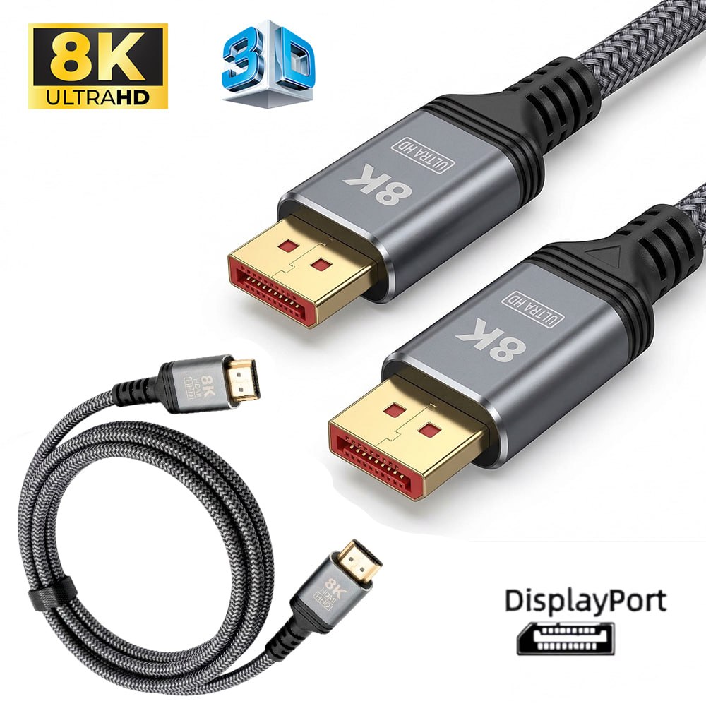 CABLE DISPLAYPORT A DISPLAYPORT 8K ULTRA HD PREMIUM TRENZADO 2 METROS SANTOFA ELECTRONICS S2085 - 4