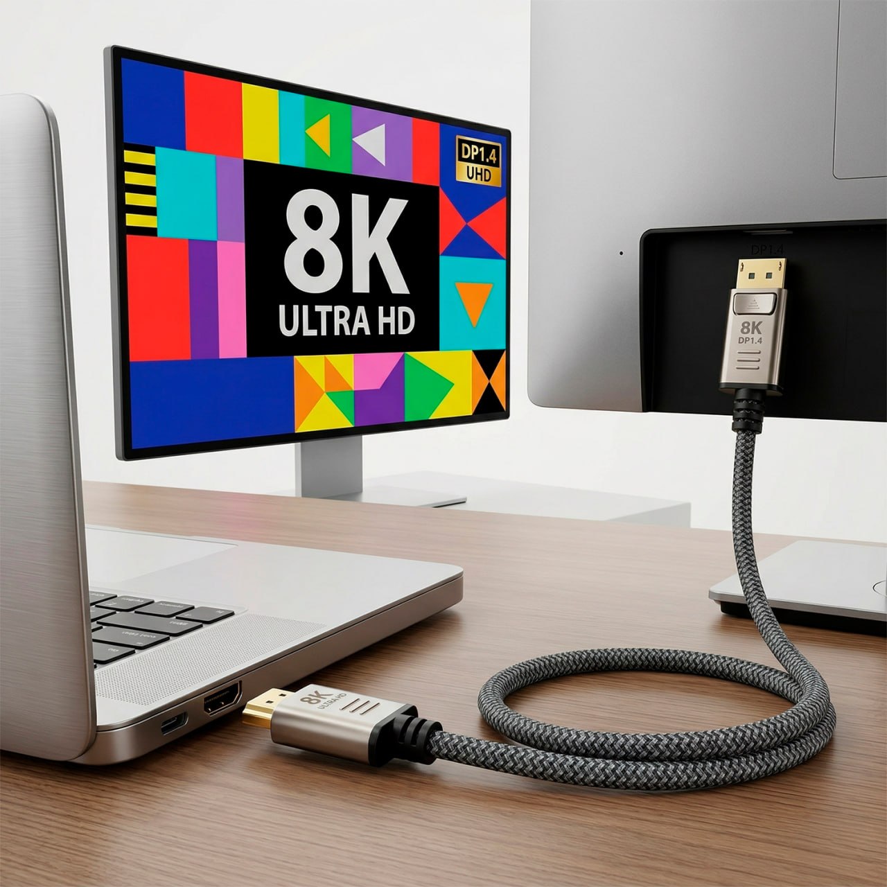 CABLE CONVERTIDOR DISPLAYPORT A HDMI 8K ULTRA HD TRENZADO 2 METROS S2086 - 4