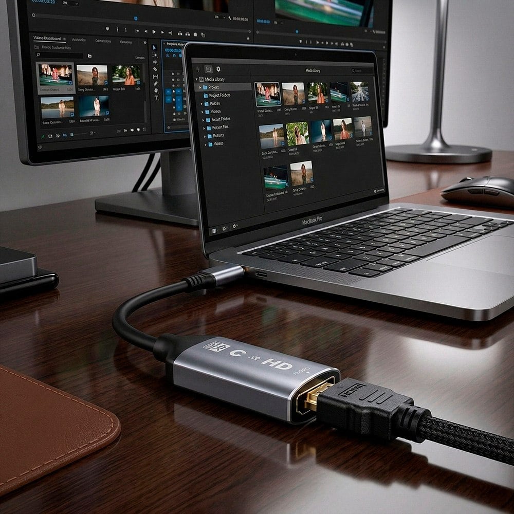 ADAPTADOR CONVERTIDOR USB TIPO-C A HDMI 4K ULTRA HD (20 CM) SANTOFA ELECTRONICS S2089 - 4