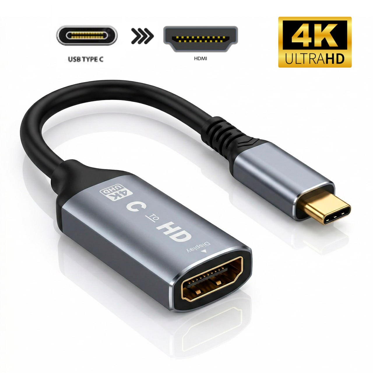 ADAPTADOR CONVERTIDOR USB TIPO-C A HDMI 4K ULTRA HD (20 CM) SANTOFA ELECTRONICS S2089 - 5