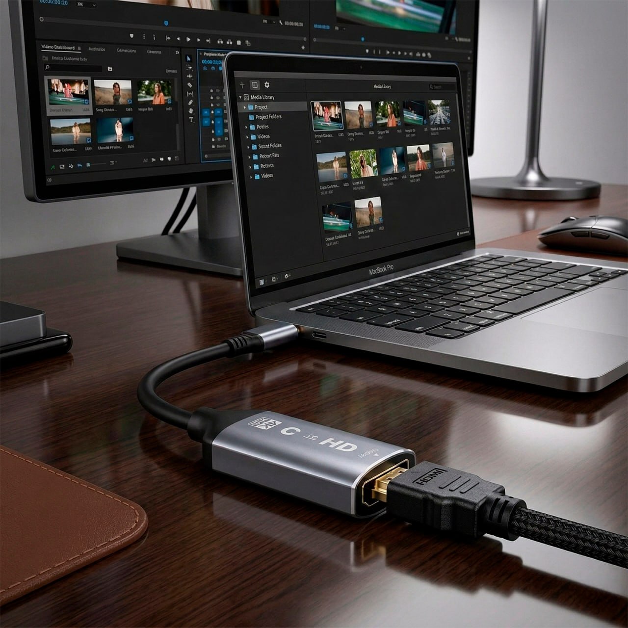 ADAPTADOR CONVERTIDOR USB TIPO-C A HDMI 4K ULTRA HD 20 CM PLUG Y PLAY ALUMINIO SANTOFA ELECTRONICES S2089 - 7