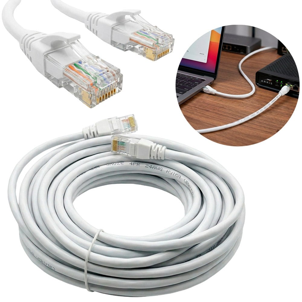 CABLE DE RED ETHERNET RJ45 CAT6E 10 METROS ALTA VELOCIDAD SANTOFA ELECTRONICS S2092 - 2