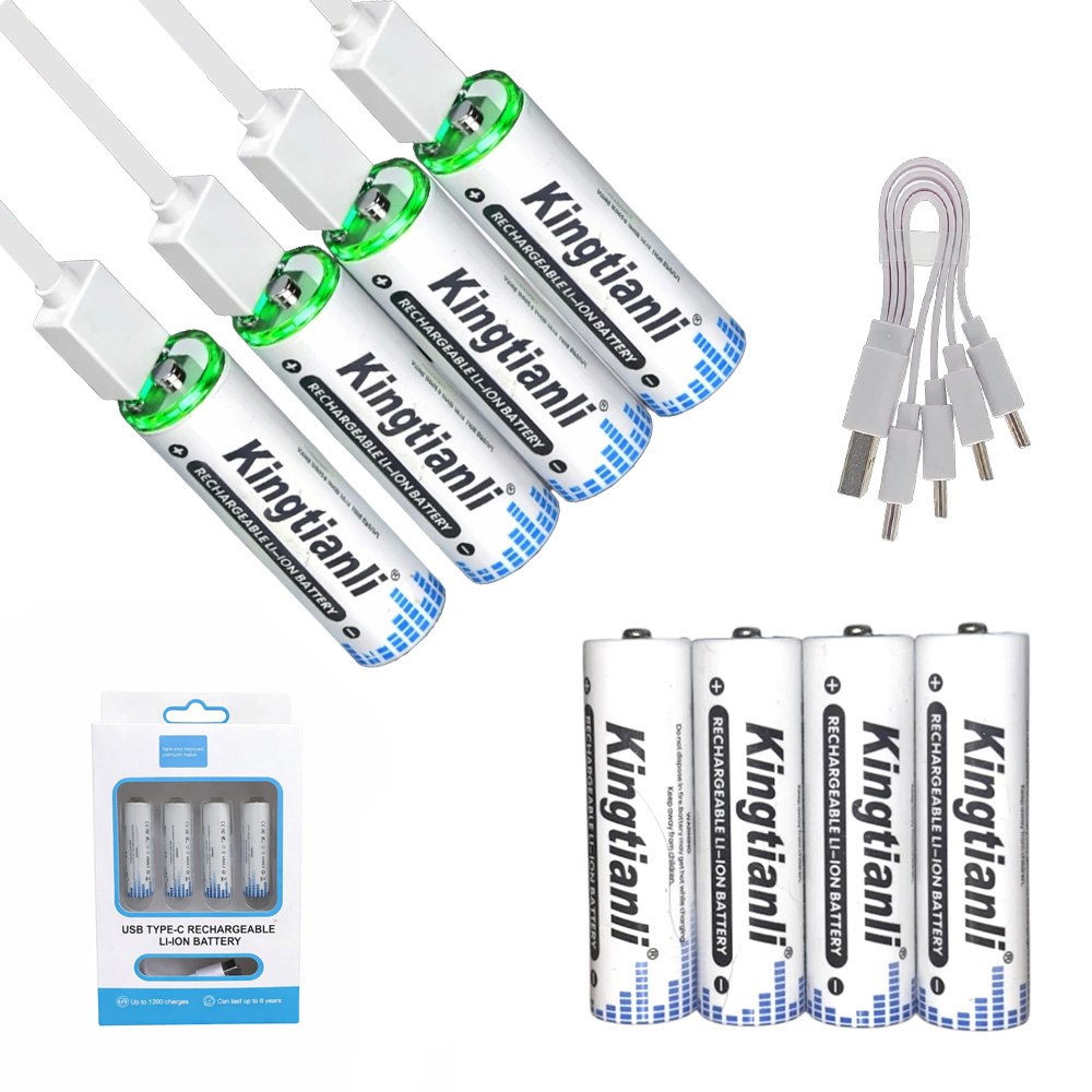 PILAS RECARGABLES AA DE LITIO 3500MAH CON ENTRADA USB TIPO-C SANTOFA ELECTRONICS S2095 - 1