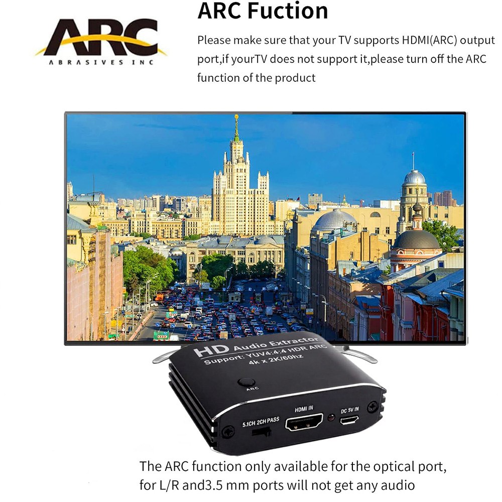 EXTRACTOR DE AUDIO HDMI 4K A 60HZ CON ARC (SALIDA ÓPTICA SPDIF Y 3.5MM) SANTOFA ELECTRONICS S2097 - 9