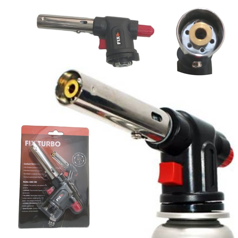 KIT MINI SOPLETE FLAMEADOR PROFESIONAL COCINA ADAPTABLE FIX + GAS BUTANO SANTOFA ELECTRONICS S2122 - 4