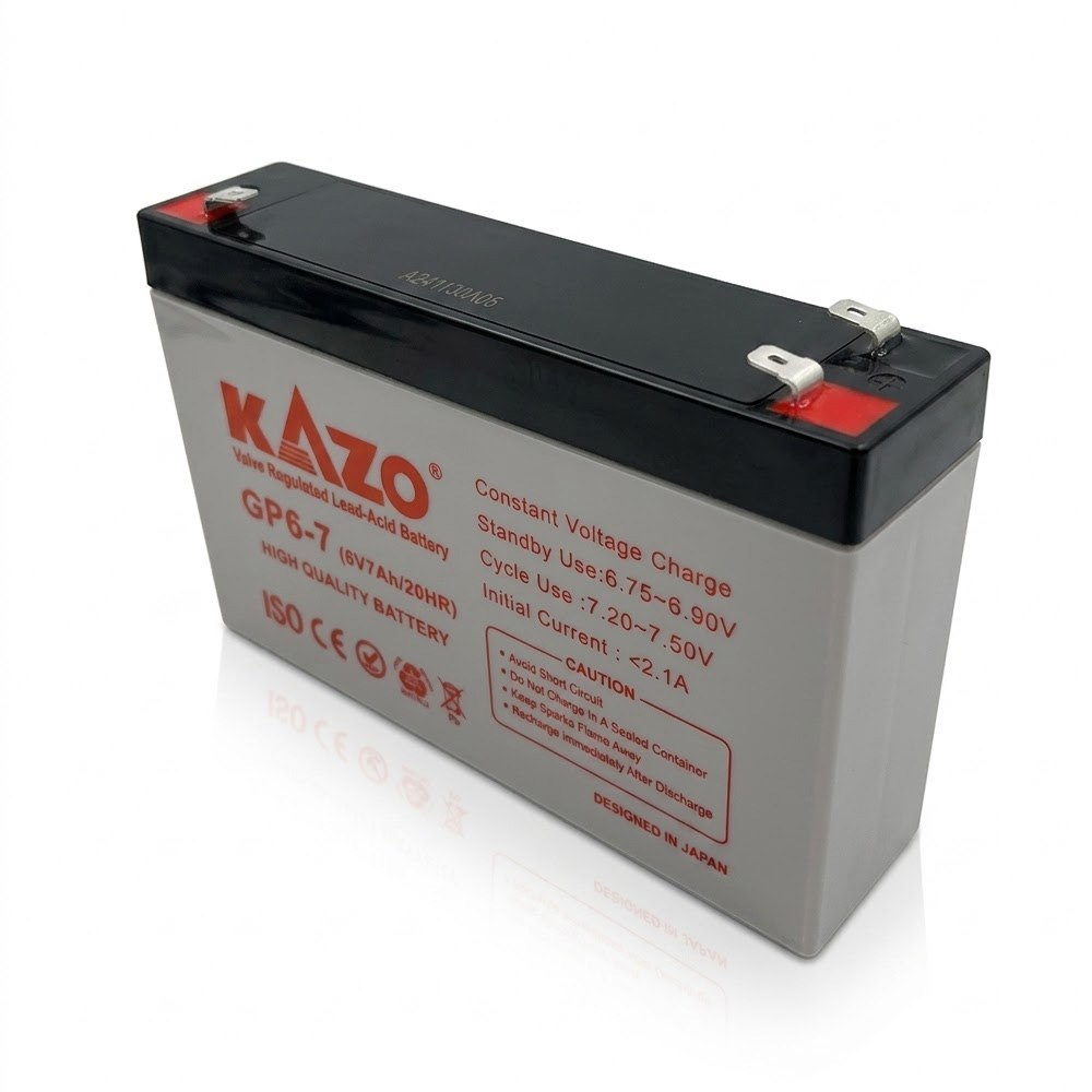 BATERÍA RECARGABLE KAZO 6V 7AH DE PLOMO-ÁCIDO SELLADA (VRLA) SANTOFA ELECTRONICS S2098 - 3