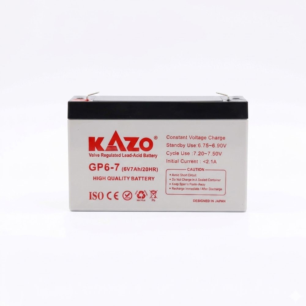 BATERÍA RECARGABLE KAZO 6V 7AH DE PLOMO-ÁCIDO SELLADA (VRLA) SANTOFA ELECTRONICS S2098 - 4