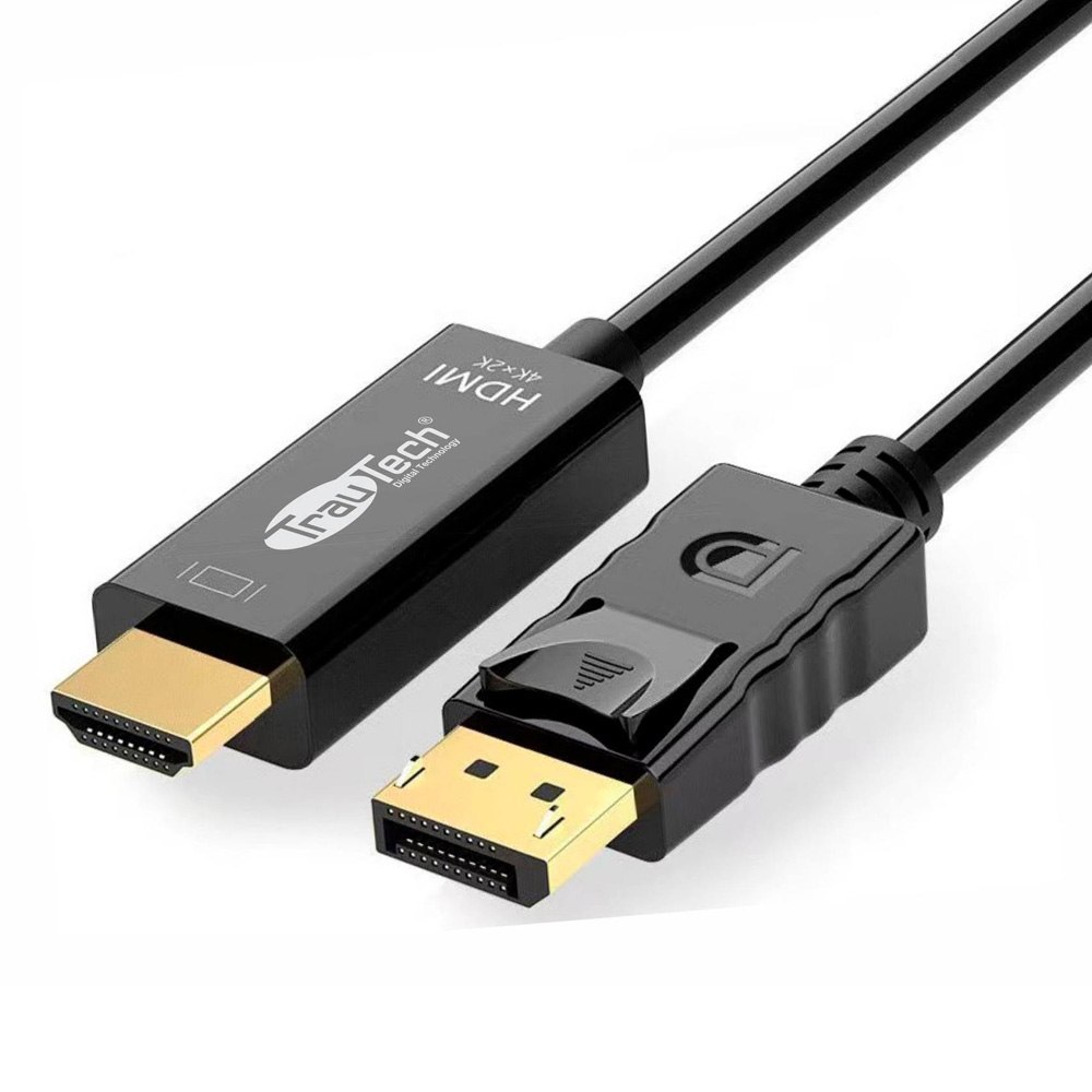 CABLE CONVERTIDOR DISPLAYPORT A HDMI 4K@30HZ TRAUTECH 1.8 METROS SANTOFA ELECTRONICS S2101 - 1