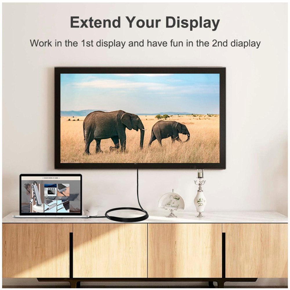 CABLE CONVERTIDOR DISPLAYPORT A HDMI 4K@30HZ TRAUTECH 1.8 METROS SANTOFA ELECTRONICS S2101 - 6