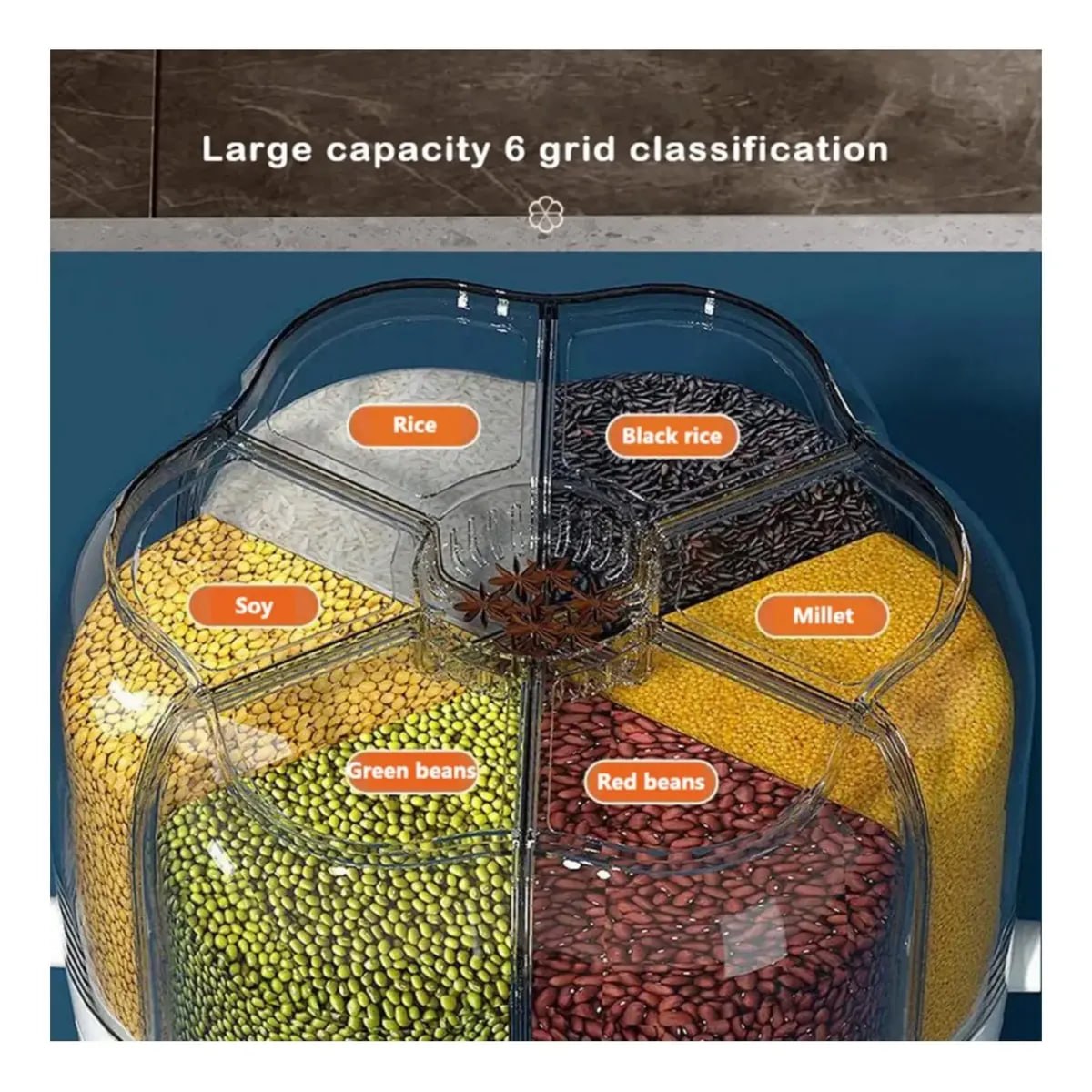 DISPENSADOR GIRATORIO DE MENESTRAS Y CEREALES 360° SMART ORGANIZER (7L)  SANTOFA ELECTRONICS S2123 / S2124 - 9