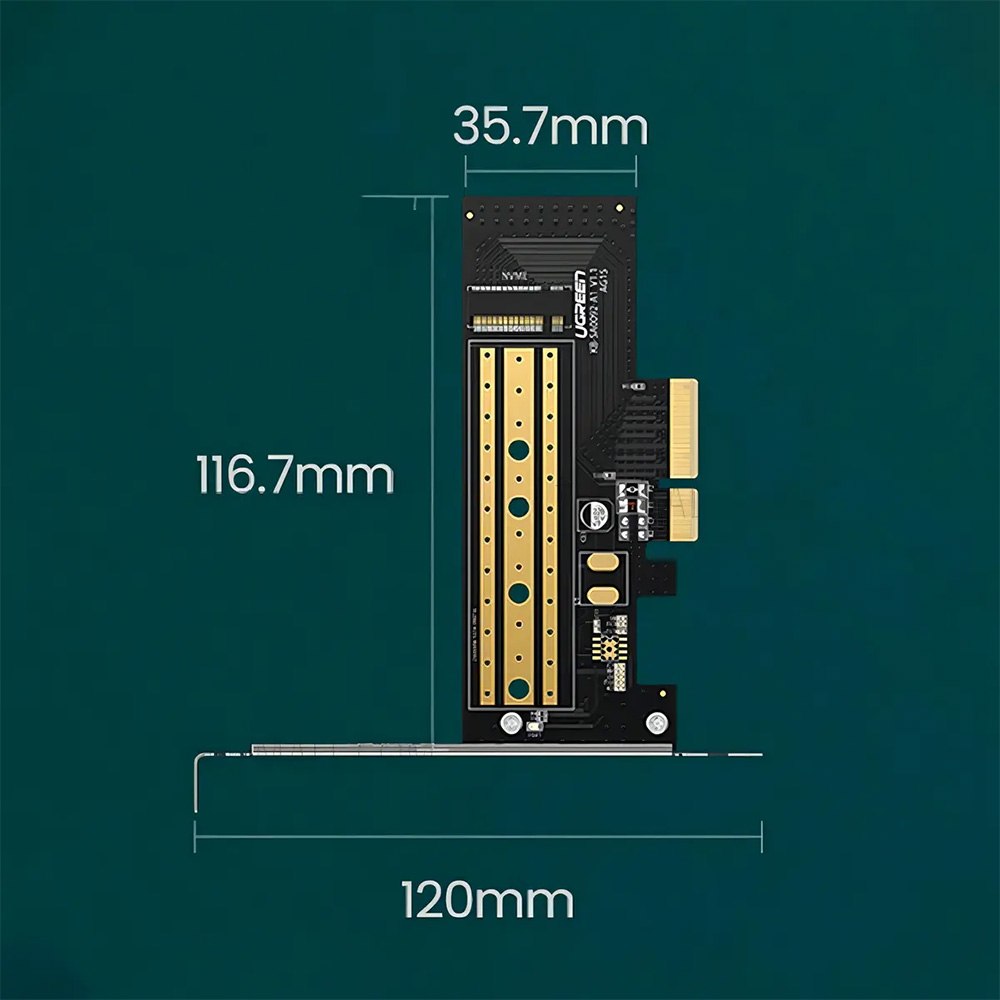 ADAPTADOR TARJETA PCIE 3.0 X4 A M.2 NVME SSD UGREEN 32 GBPS SANTOFA ELECTRONICS  S2104 - 10