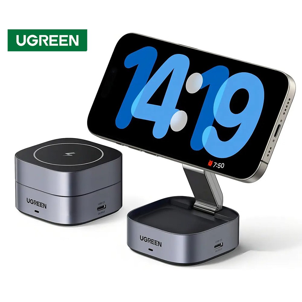 ESTACIÓN DE CARGA INALÁMBRICA MAGNÉTICA PLEGABLE UGREEN 2 EN 1 (15W) SANTOFA ELECTRONICS S2105 - 10