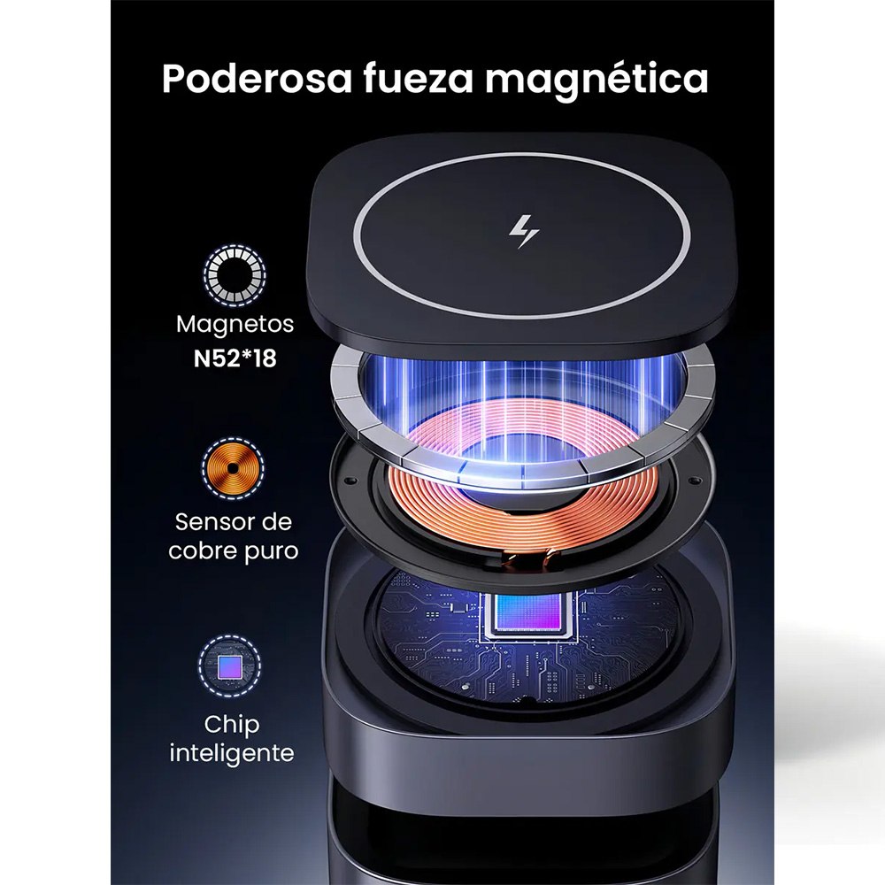 ESTACIÓN DE CARGA INALÁMBRICA MAGNÉTICA PLEGABLE UGREEN 2 EN 1 (15W) SANTOFA ELECTRONICS S2105 - 7