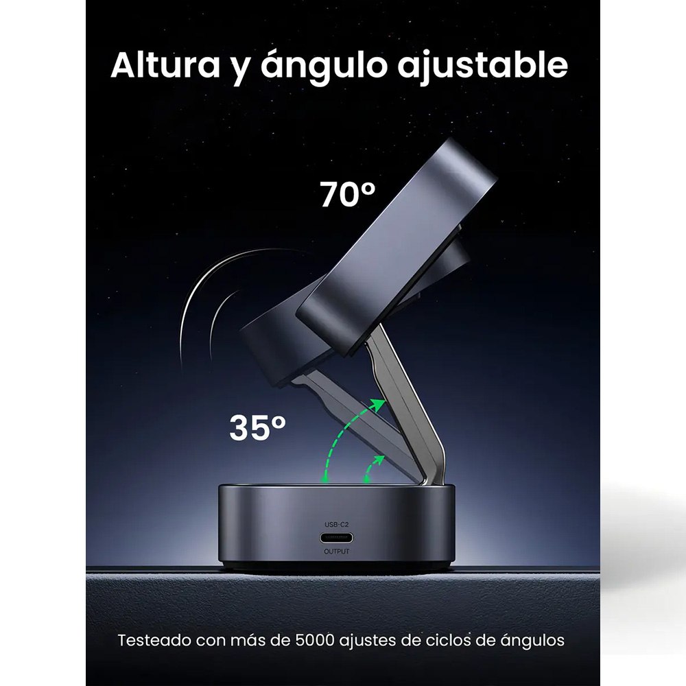 ESTACIÓN DE CARGA INALÁMBRICA MAGNÉTICA PLEGABLE UGREEN 2 EN 1 (15W) SANTOFA ELECTRONICS S2105 - 9