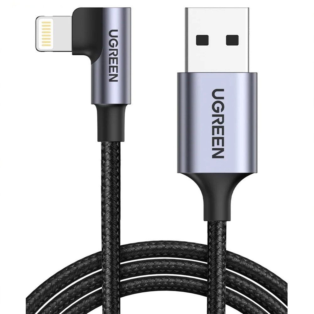 CABLE UGREEN USB-A A LIGHTNING 90° CERTIFICADO MFI 1 METRO SANTOFA ELECTRONICS S2106 - 1